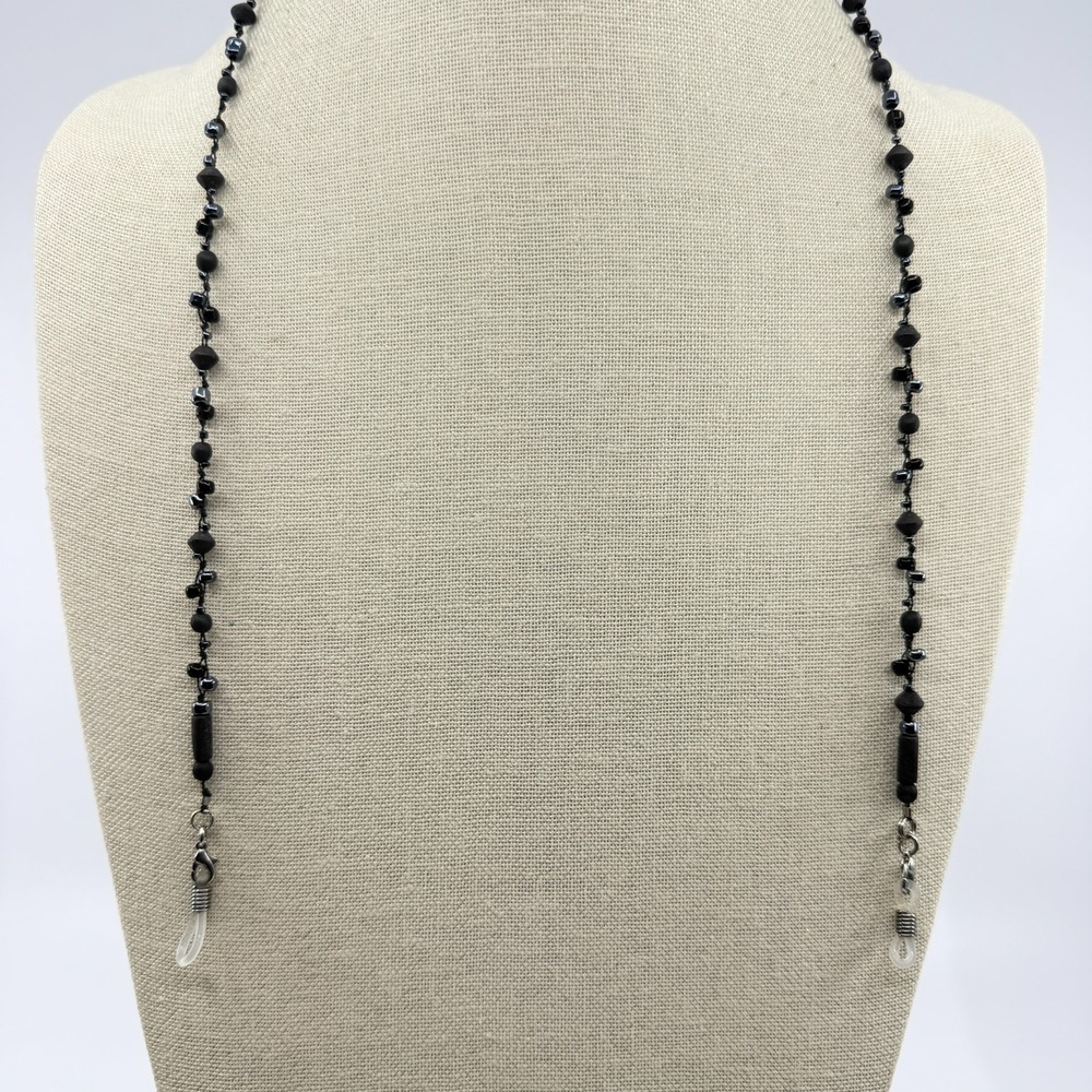 Black Beaded Eyeglass Chain Holder Boho Gothic Sunglass Strap Gift Accessories